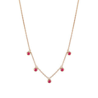 CIRCINUS 5 droplet gemstone necklace, 9ct rose gold