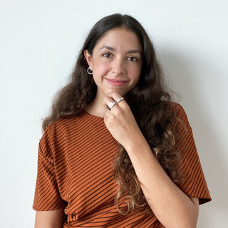 Headshot of Montserrat Alonso, founder of London-based jewellery brand Maalo.