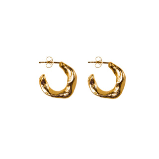 CRESCENT BEESWAX chunky huggie hoop earrings, gold-plated
