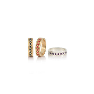 SPOTTED enamel stacking ring, gold-plated