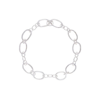 OBLONG chunky chain necklace, silver