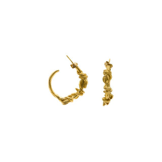 THE ROPE midi hoop earrings, gold-plated