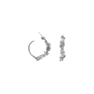 THE ROPE midi hoop earrings, silver
