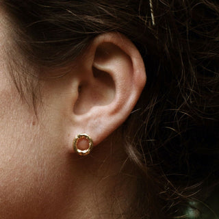 GAIA open circle stud earrings, silver