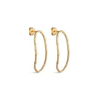 LOOP long drop earrings, gold-plated