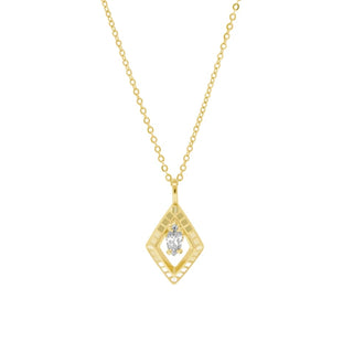 HAYDEN white topaz pendant necklace, yellow gold plated