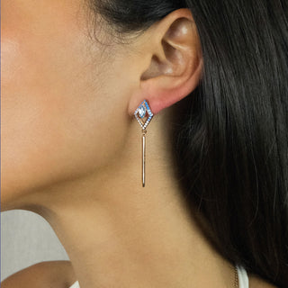 KORA white topaz drop earrings, silver