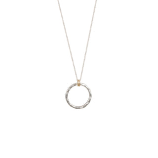 HALO pendant necklace, 9ct gold and silver