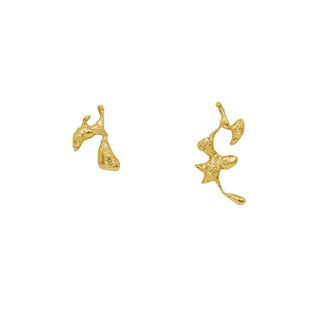 AWE statement drop earrings, gold-plated