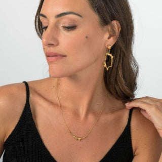 CLARITY bar necklace, gold-plated