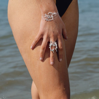 ENDURANCE statement ring, gold-plated