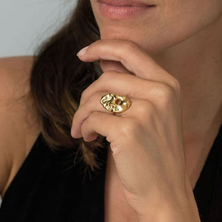 FORTITUDE statement ring, 9ct gold