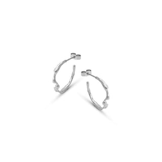 GRATITUDE hoop earrings, silver