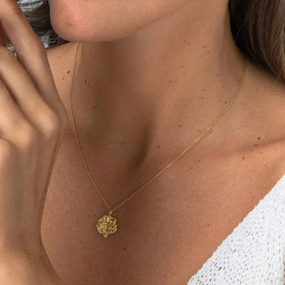 PRESENCE coin pendant necklace, gold-plated