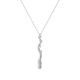 RESILIENCE long pendant necklace, silver