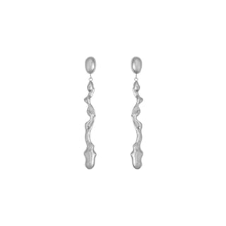 RESILIENCE statement drop earrings, silver