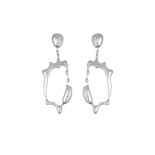 TENACITY statement drop earrings, silver