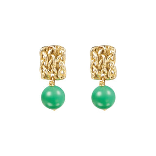 VITA gemstone drop earrings, gold-plated