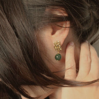 VITA gemstone drop earrings, gold-plated