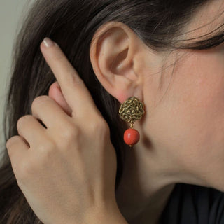 ELENA gemstone drop earrings, silver