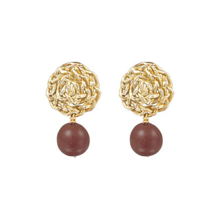 ELENA gemstone drop earrings, gold-plated