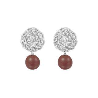 ELENA gemstone drop earrings, silver
