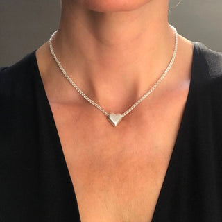 LOVE TOKEN pendant necklace, silver