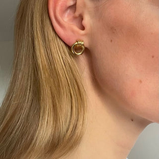 GUSTO KNOTTED stud earrings, gold-plated