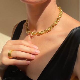 ST MALO chunky chain necklace, gold plated