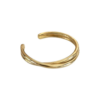 ESTHER TWIST chunky cuff bracelet, gold-plated