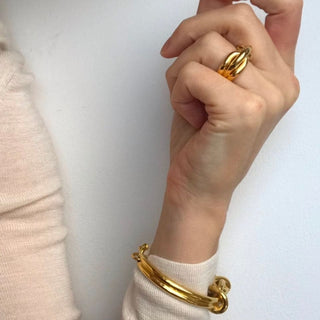 PALOMA chunky cuff bracelet, gold-plated