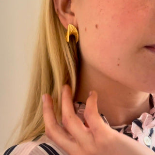 BABY FAN earrings, gold-plated