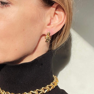 PABLO chunky drop earrings, gold plated