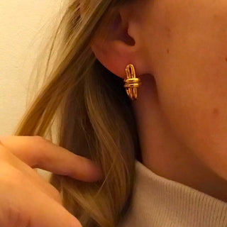PABLO chunky drop earrings, gold plated