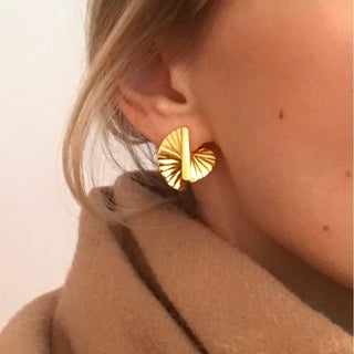 BABY FAN earrings, gold-plated