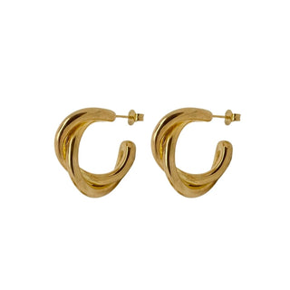 RITA TWIST large hoop earrings, gold plated