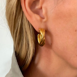 RITA TWIST large hoop earrings, gold plated