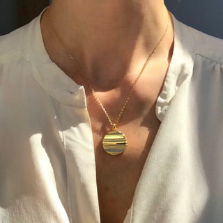 ATLAS coin pendant necklace, silver
