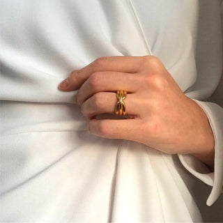 REYNA chunky ring, gold plated