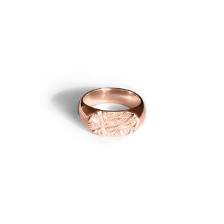 CERES chunky signet ring, rose gold-plated