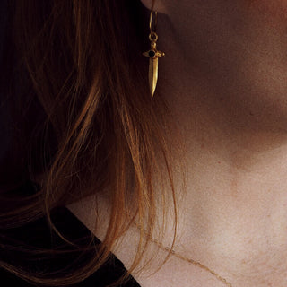 ORSINO DAGGER drop earrings, gold-plated