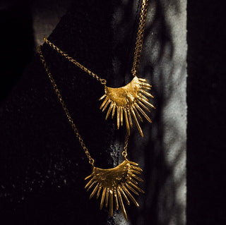 MORANO SPIKED HALO pendant necklace, gold-plated