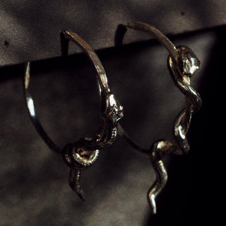 CAVIGNI SNAKE hoop earrings, gold-plated