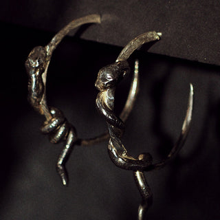 CAVIGNI SNAKE large hoop earrings, gold-plated