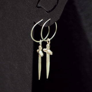ORSINO DAGGER drop earrings, silver