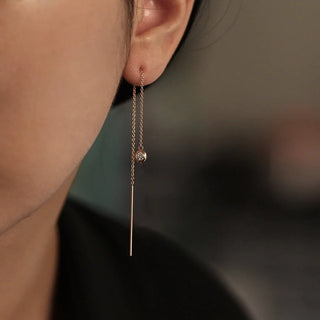 STARDUST diamond threader drop earrings