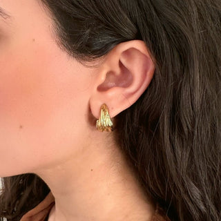 LAMELLA chunky hoop earrings, gold-plated