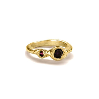 2 GEMSTONE chunky ring, gold-plated