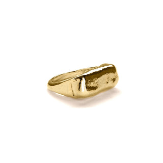 BRUISED chunky signet ring 2, 9ct gold
