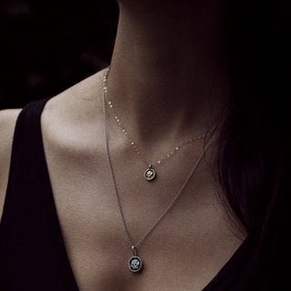 CHERON MINI SKULL pendant necklace, silver